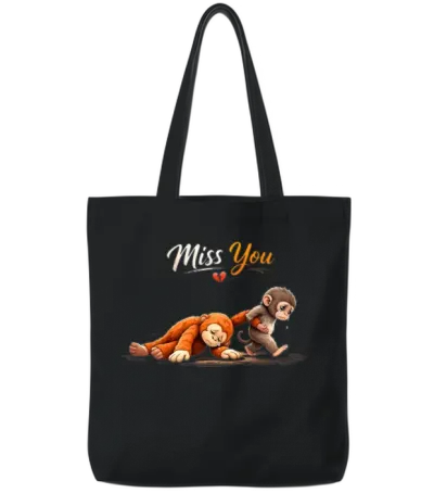 Punch the Monkey Tote Bags - Black