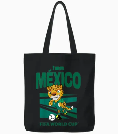 Kids Fifa World Cup26 Mexico Mascot Ball Tote Bags - Black