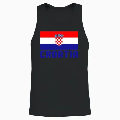 Croatia Unisex Tank Top - Black