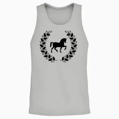 Horse Laurel Wreath Unisex Tank Top - Ash