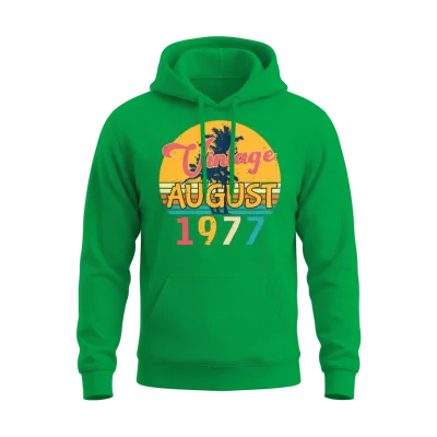 1977 August Retro Unisex Hoodie - Irish Green