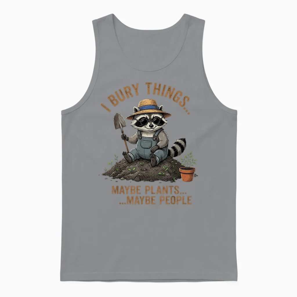 J'enterre Des Choses, Peut-ĂȘtre Des Plantes, Peut-ĂȘtre Des Gens, Du Jardinage Amusant Unisex Tank Top in Sport Grey