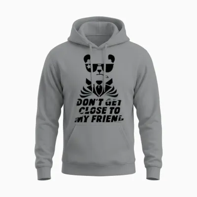 Wonderful Dog with Don't Get Close to My Frien Unisex Hoodie - Sport Grey