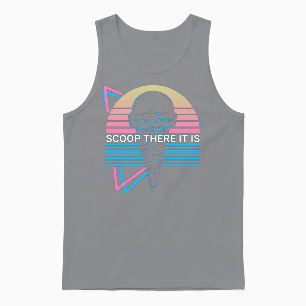 Ice Cream Retro Unisex Tank Top in Sport Grey