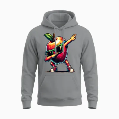 Dab Tanz Apfel Lustige Tanzende Dabbing Frucht Unisex Hoodie - Sport Grey
