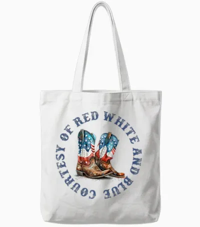 We'll Put a Boot in Your Ass Western Cowgirl (2 Sides) Tote Bags - White