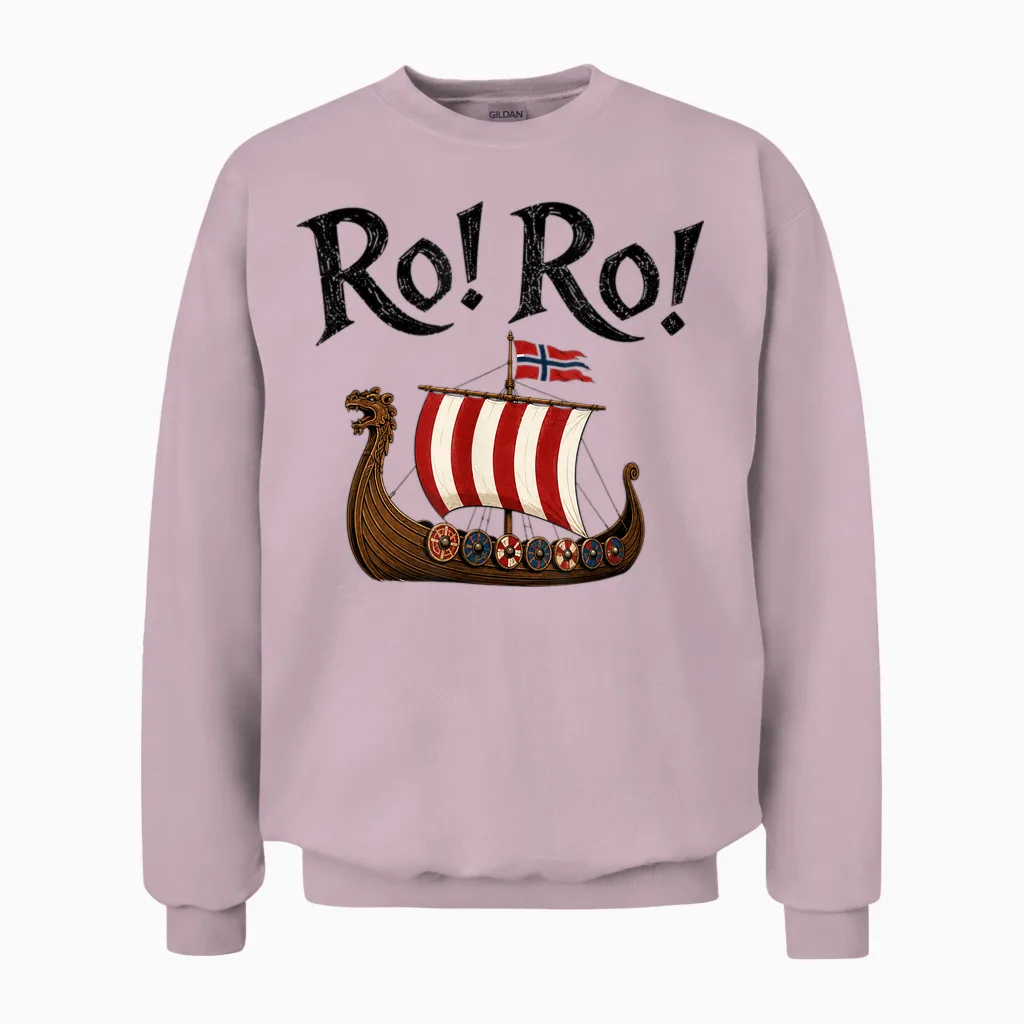 Ro Ro Norwegen Wikinger Schiff Fußball Norwegischer Fan Unisex Sweatshirt in Light Pink