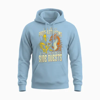 Je Ne Procrastine Pas, Je Fais Des Quêtes Secondaires Dragon Knight Unisex Hoodie - Light Blue