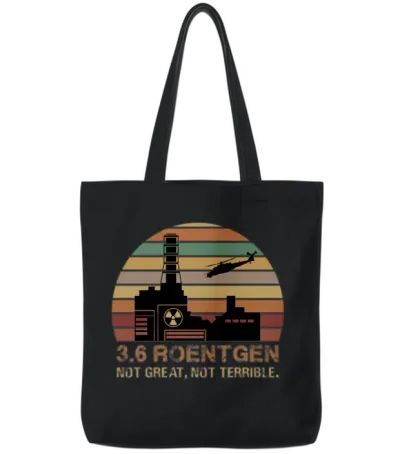 Roentgen 3.6 Not Great Not Terrible Meme Tote Bags - Black