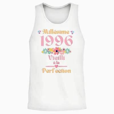 28 Ans Femme 1996 Idée Cadeau Anniversaire Drôle Humour Mama T-Shirt, Black, Female X-Small Unisex Tank Top - White