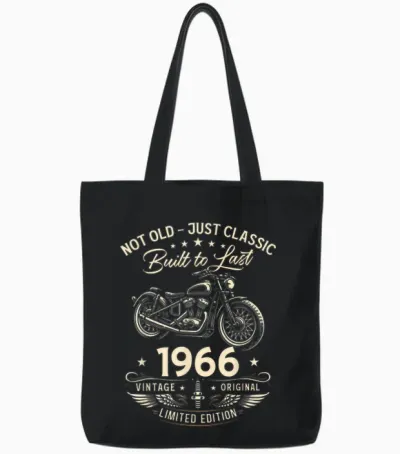 60. Geburtstag Mann Geschenk Motorrad Motorradfahrer 1966 Tote Bags - Black