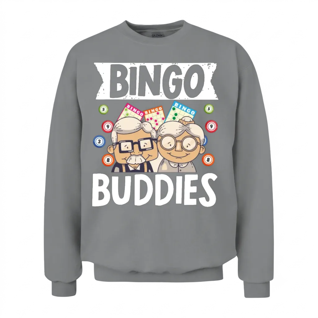 Bingo Buddies Funny Lucky Gambling Unisex Sweatshirt - Sport Grey