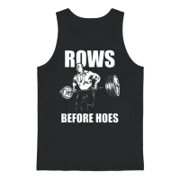 Rows Before Hoes Ronnie Coleman Unisex Tank Top - Black – 1