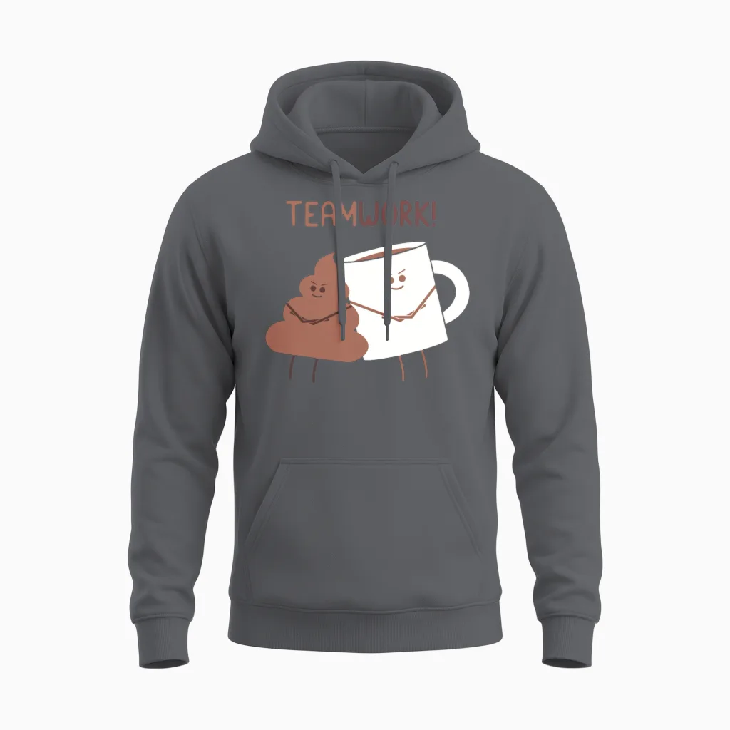 Teamwork Motivation Gift Funny Design Unisex Hoodie in Charcoal