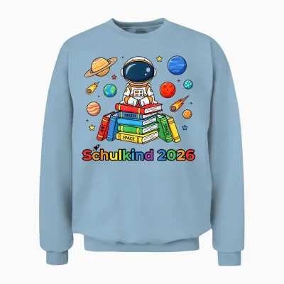 Astronaut Schulkind 2026 Junge Weltraum Abc Schütze Unisex Sweatshirt - Light Blue