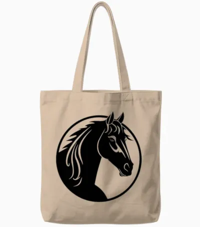 Horse Equine Pony Tote Bags - Natural