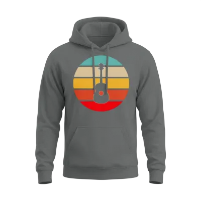 Guitar Retro Unisex Hoodie - Graphite Heather