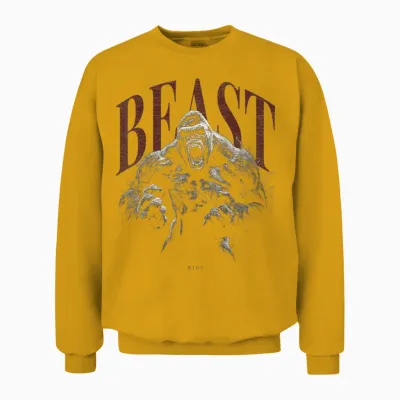 Gorilla Affe Gym Fitness Aesthetic Streetwear Damen Herren Unisex Sweatshirt - Gold