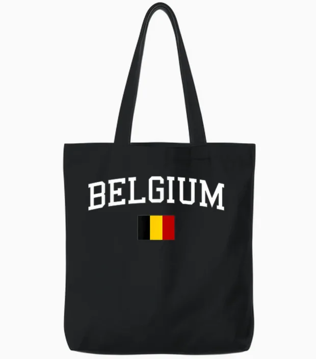 Belgian Flag Men Women Children Belgium Tote Bags in Black