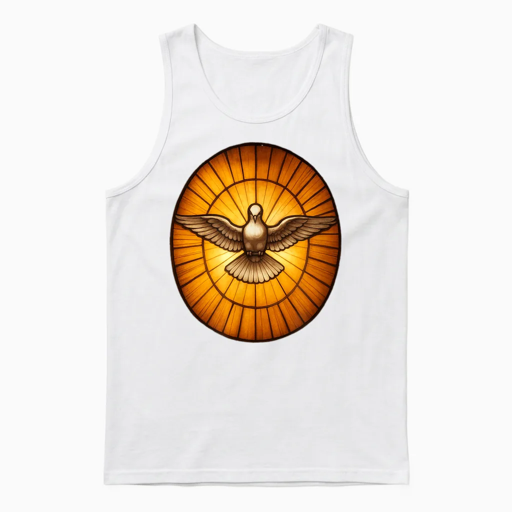 Dove of the Holy Spirit of St. Peter's Basilica Catholic Unisex Tank Top in White