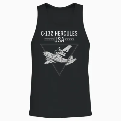 C 130 Hercules Us Airborne Fighter Pilot Unisex Tank Top - Black