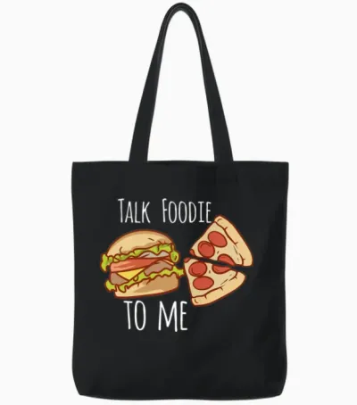 Funny Food Funny Food Quotes Foodie Tote Bags - Black