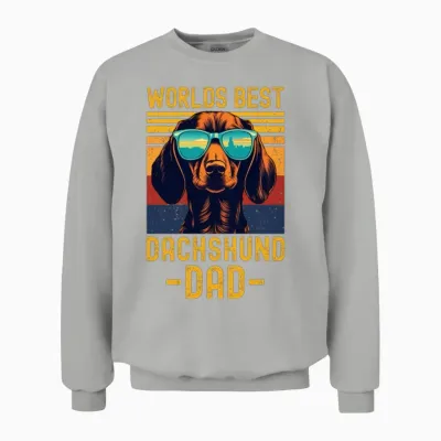 Dachshund with Sunglasses Retro Unisex Sweatshirt - Ash