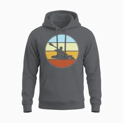 Kayak Retro Unisex Hoodie - Charcoal