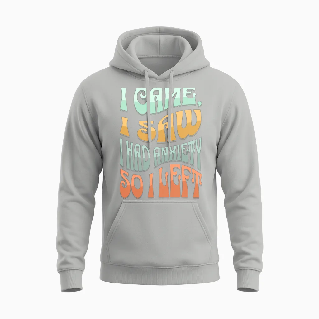 Funny Anxiety Unisex Hoodie in Ash