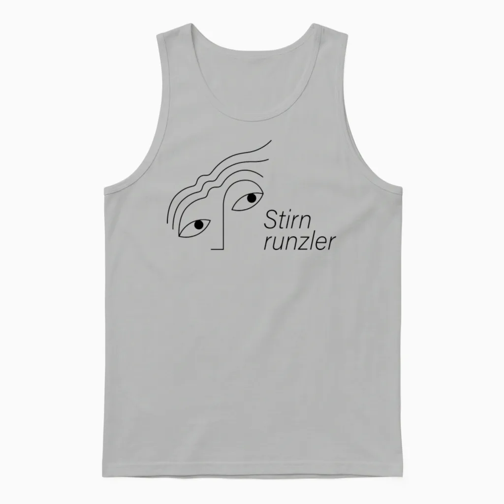 Stirnrunzler White Unisex Tank Top in Ash