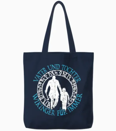Vater Und Tochter Wikinger Für Immer Vatertag Wikinger Tote Bags - Navy