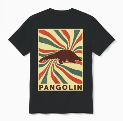 Pangolin Retro Vintage Unisex T-Shirt - Black