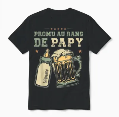 Promoted Grandpa New Grandpa Announcement Future Grandpa Unisex T-Shirt - Black