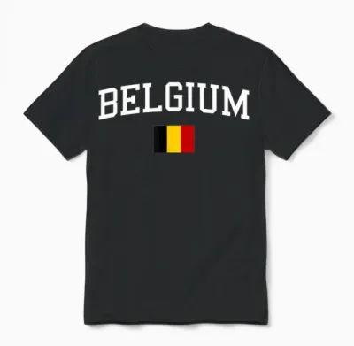 Belgian Flag Men Women Children Belgium Unisex T-Shirt - Black