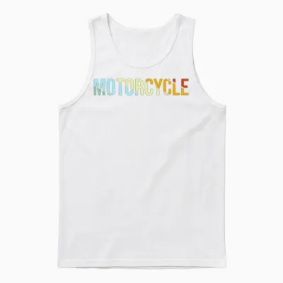 Motorcycle Retro Unisex Tank Top - White