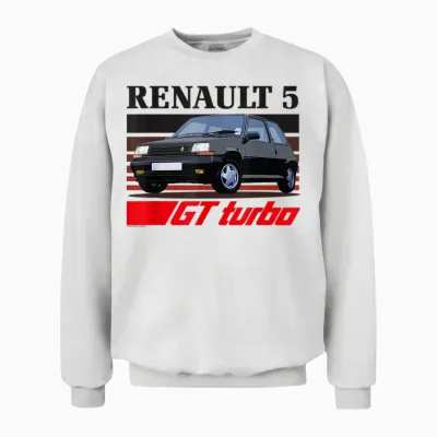 Renault 5 Gt Turbo Gen 2 Retro Hot Hatch Unisex Sweatshirt - White