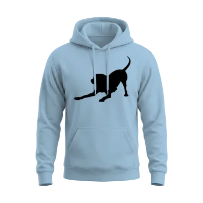 Playful Dog Unisex Hoodie - Light Blue