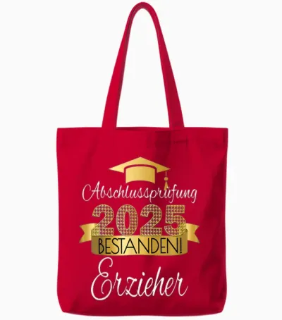 Erzieher I Prüfung Bestanden Ausgelernt Studium Ausbildung Tote Bags - Red