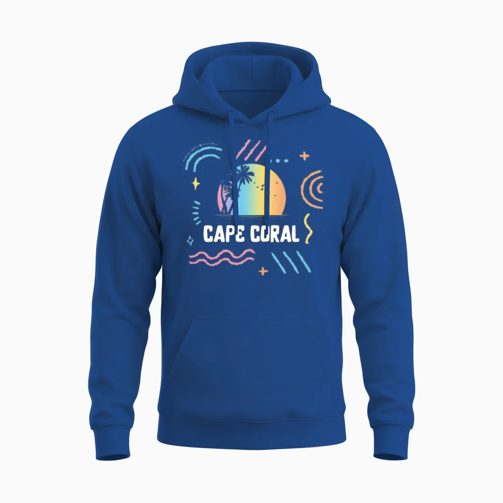 Cape Coral Florida Vacation Family Unisex Hoodie in Royal