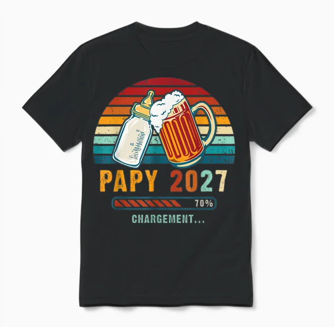 Future Grandpa 2027 Baby Announcement You Will Be Grandpa Unisex T-Shirt in Black