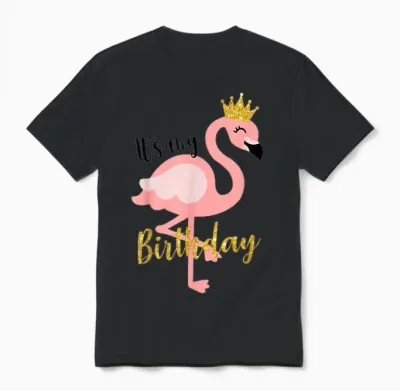 It's My the Birthday Princess Shirt, Flamingo, Für Mädchen, Kinder Unisex T-Shirt - Black