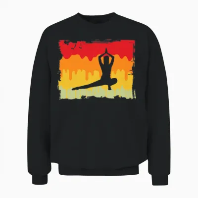 Yoga Retro Unisex Sweatshirt - Black