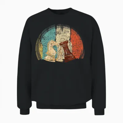 Chess Pieces Chess Retro Unisex Sweatshirt - Black