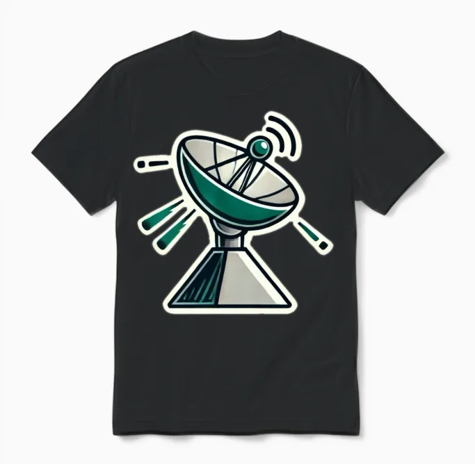 Satellite Dish Unisex T-Shirt in Black