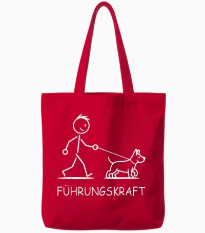 T-Shirt with German Text "führungskraft Dog Walking Dog Walking Design Dog Owner Tote Bags - Red