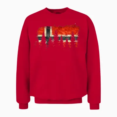 Mountain Nature Norway Flag Scandinavia Norway T-Shirt, Black Unisex Sweatshirt - Red