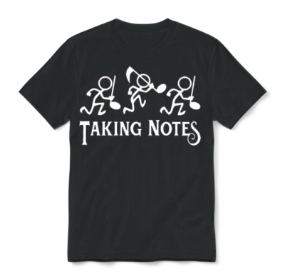 Taking Notes Funny Music Teacher Musician Music Gu Unisex T-Shirt - Black