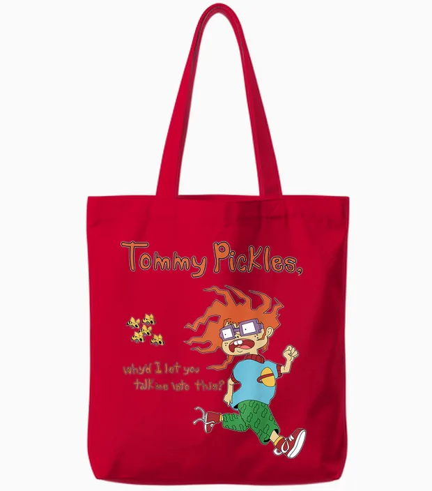 Mademark X Rugrats - Chuckie “tommy Pickles, Why’d I Let You Talk Me into This” Tote Bags in Red