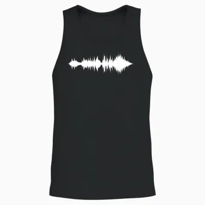Waves Amplitude Rash Curve Diagram Music Unisex Tank Top - Black