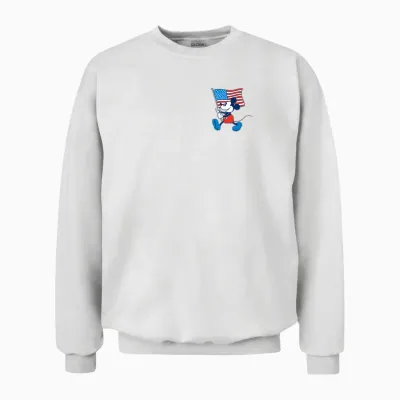 Disney Mickey and Friends 4th of July Mickey Pocket Logo Unisex Sweatshirt - White